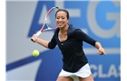 BIRMINGHAM, ENGLAND - JUNE 15:  Anne Keothavong of England takes part in an exhibition match to honour the late Elena Baltacha during Day Seven of the Aegon Classic at Edgbaston Priory Club on June 15, 2014 in Birmingham, England.  (Photo by Tom Dulat/Getty Images)